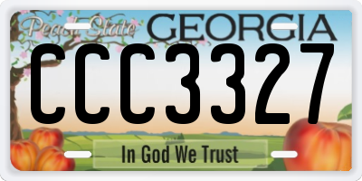 GA license plate CCC3327