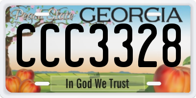 GA license plate CCC3328