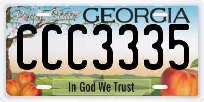 GA license plate CCC3335