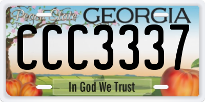 GA license plate CCC3337