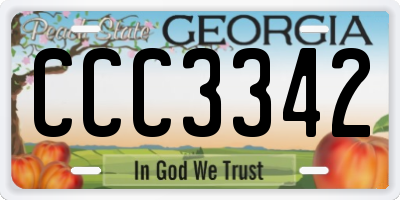 GA license plate CCC3342