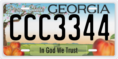 GA license plate CCC3344