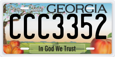 GA license plate CCC3352