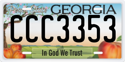 GA license plate CCC3353