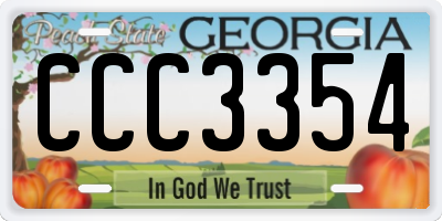 GA license plate CCC3354