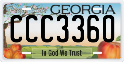 GA license plate CCC3360