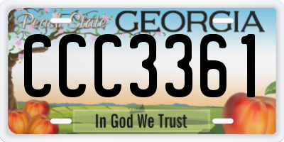GA license plate CCC3361