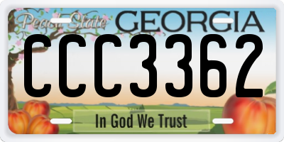 GA license plate CCC3362