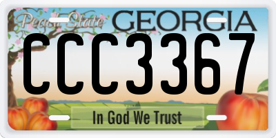 GA license plate CCC3367