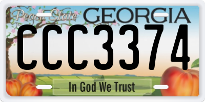GA license plate CCC3374