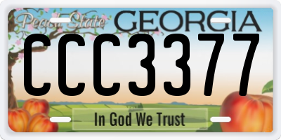 GA license plate CCC3377