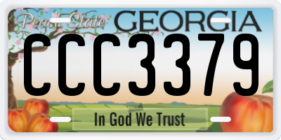 GA license plate CCC3379