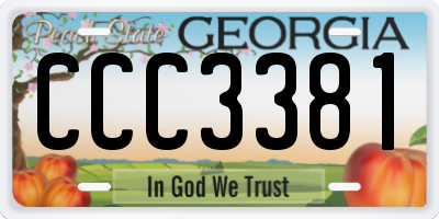 GA license plate CCC3381