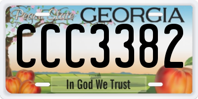 GA license plate CCC3382