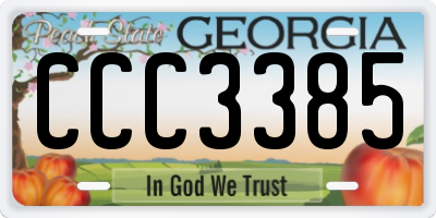 GA license plate CCC3385