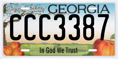 GA license plate CCC3387
