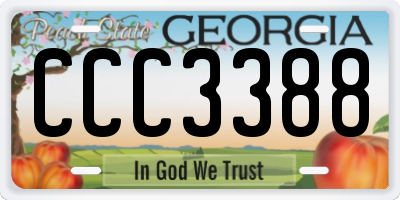 GA license plate CCC3388