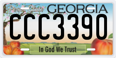 GA license plate CCC3390