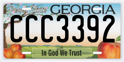 GA license plate CCC3392