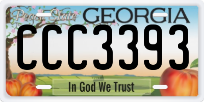 GA license plate CCC3393