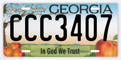 GA license plate CCC3407