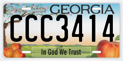 GA license plate CCC3414