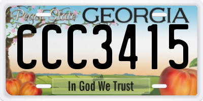 GA license plate CCC3415