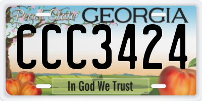 GA license plate CCC3424