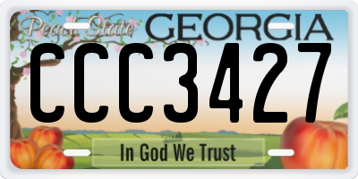GA license plate CCC3427