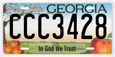 GA license plate CCC3428
