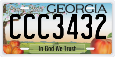 GA license plate CCC3432