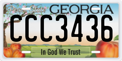 GA license plate CCC3436