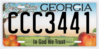 GA license plate CCC3441