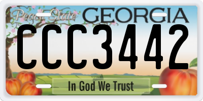 GA license plate CCC3442