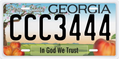 GA license plate CCC3444