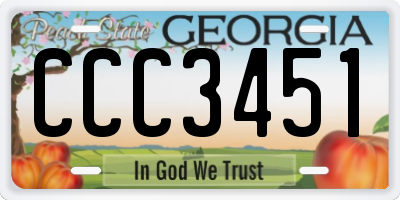 GA license plate CCC3451