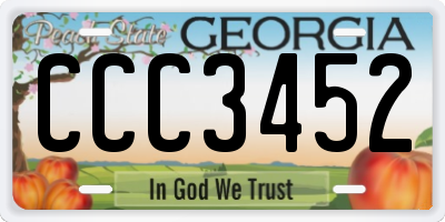 GA license plate CCC3452