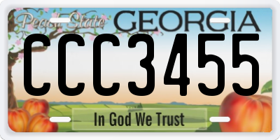 GA license plate CCC3455
