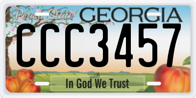 GA license plate CCC3457