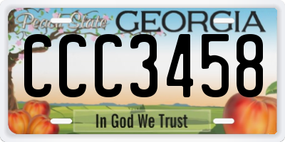 GA license plate CCC3458