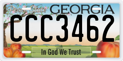 GA license plate CCC3462