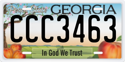GA license plate CCC3463