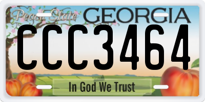 GA license plate CCC3464