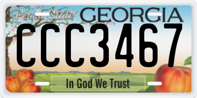 GA license plate CCC3467