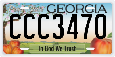 GA license plate CCC3470