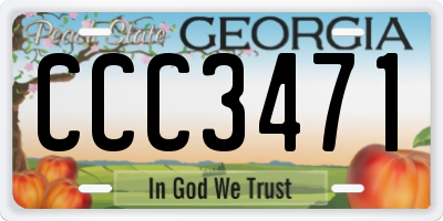 GA license plate CCC3471