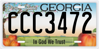 GA license plate CCC3472