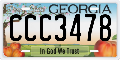 GA license plate CCC3478