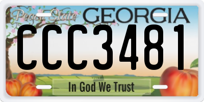GA license plate CCC3481