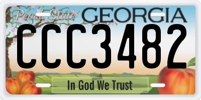 GA license plate CCC3482